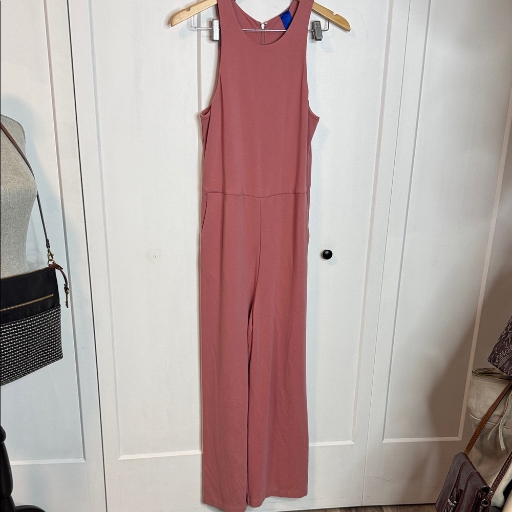 Kit and Ace - US10 - Made to Move Mauve Dusty Rose High Neck Sleeveless Jumpsuit - Picture 2 of 9